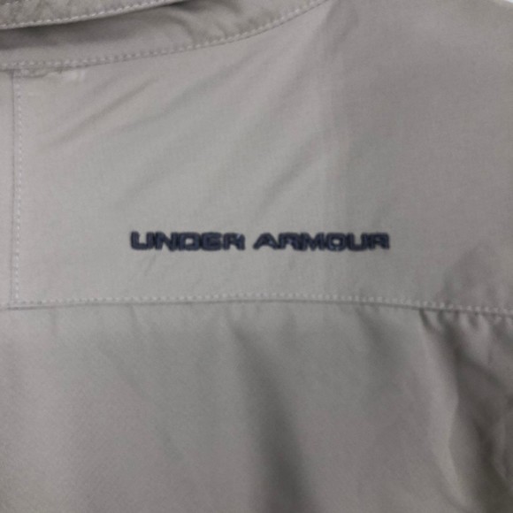 Mens Silky Polesther Under Armour Button Front Shirt w/Zip Pockets & Vented Back - Picture 5 of 9